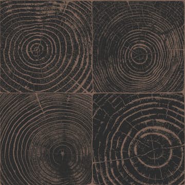 Tapet Origin Tvärsnitt Trädstammar Matt Svart/Glänsande Brons