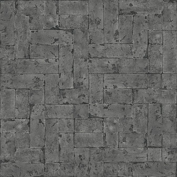 Tapet Origin Tegelvägg Svart