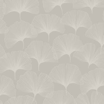 Tapet Origin Gingkoblad Glänsande Grå