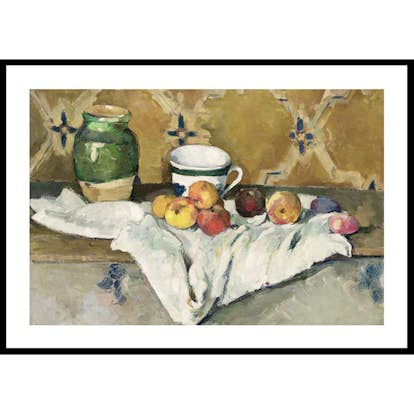 Poster Gallerix Still Life With Jar Cup And Apples By Paul Cézanne