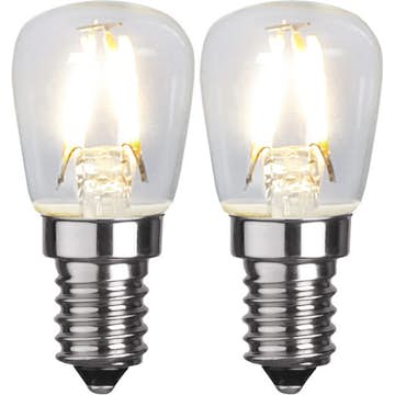 LED-lampa Star Trading Filament E14 ST26 Klar 1,3W 2-pack