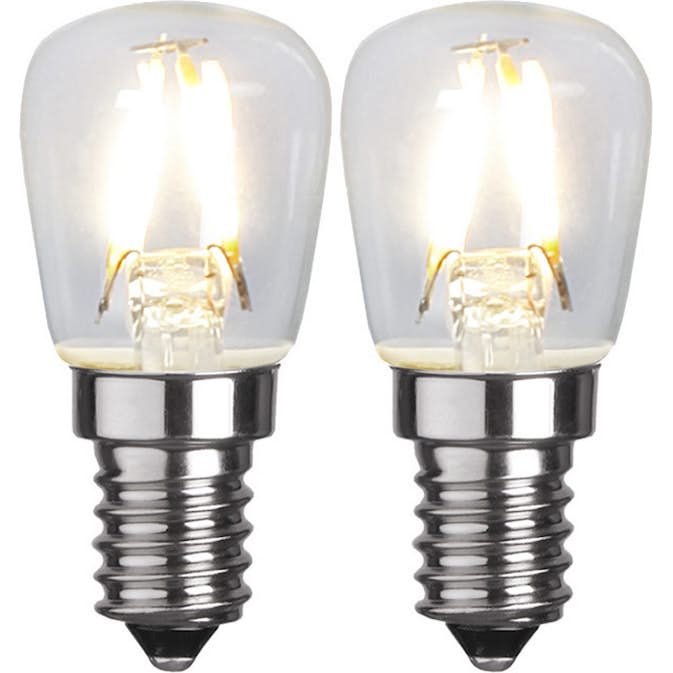 LED-lampa Star Trading Filament E14 ST26 Klar 1,3W 2-pack