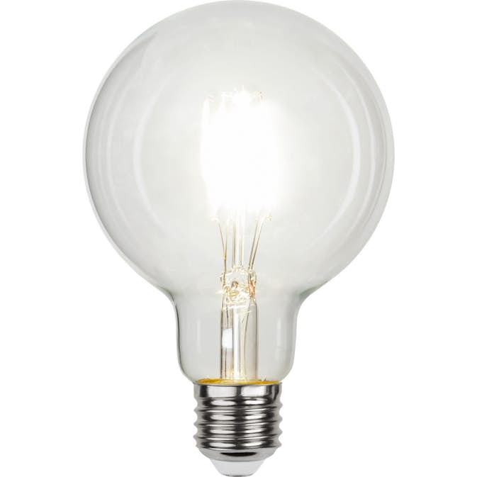 LED-lampa Star Trading Filament E27 G95 Klar Dimbar 4,2W 4000K