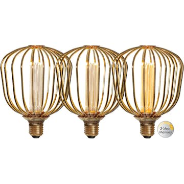 LED-lampa Star Trading E27 G125 Basket Gold