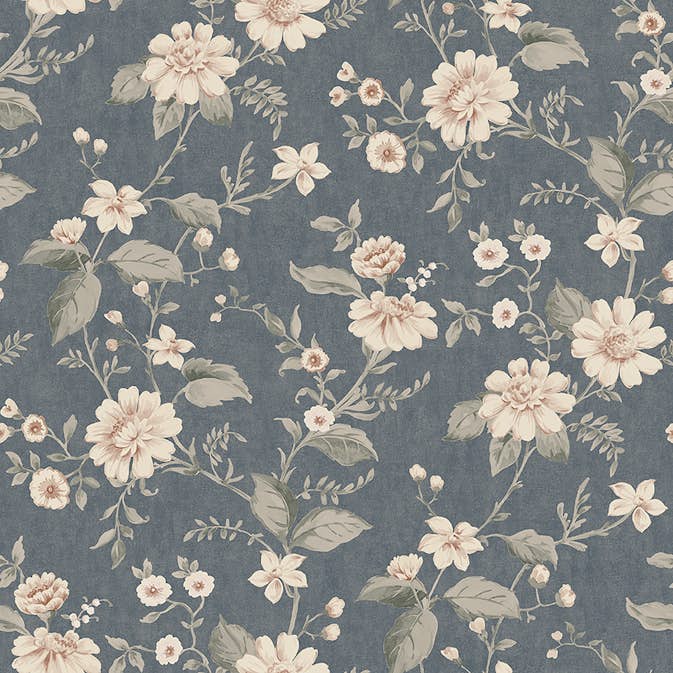 Tapet Boråstapeter Lauras Cottage 3573 Non Woven, Mönstrad Blå
