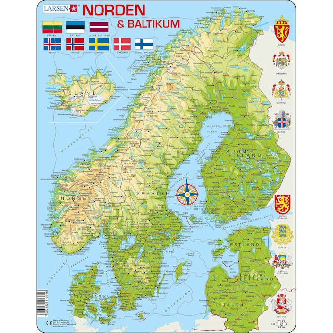Pussel Larsen Norden och Baltikum 75 bitar