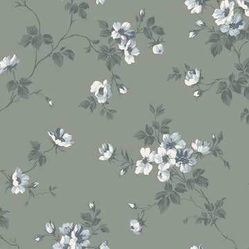 Tapet Duro Hav & Land Kristina 387-07 QuickUp, Mönstrad Mörkgrön