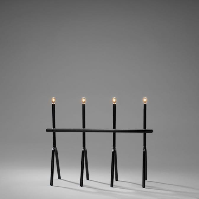 Elljusstake Gnosjö Konstsmide Metall Svart 4 LED