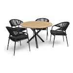 Trädgårdsmatgrupp Hillerstorp Ekeryd Ø110 cm med 4 st Trädgårdsstolar