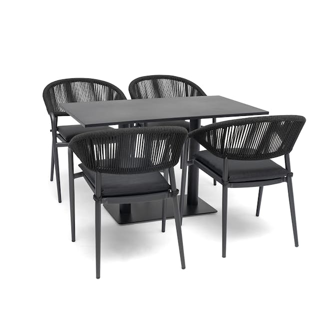 Caféset Hillerstorp Näsby med 4 st Ekeryd Trädgårdstolar