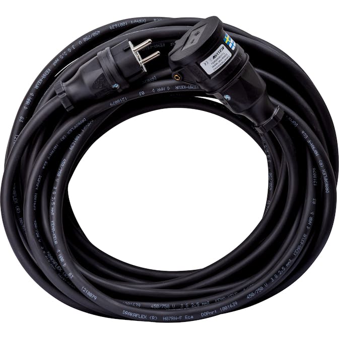 Skarvsladd Gelia Jordad med Självstängande Lock 230V Svart