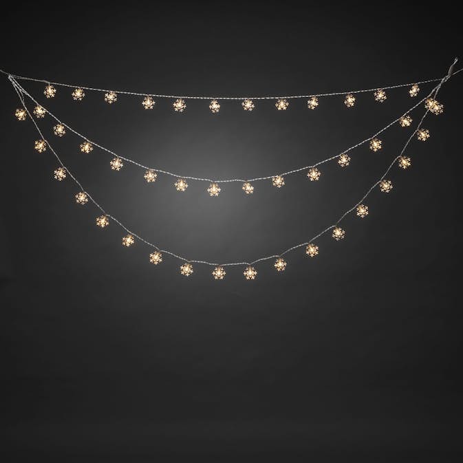 Gardinslinga Gnosjö Konstsmide Snöflingor LED