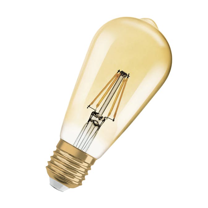 LED-Lampa Osram Retro Edison Dim (50) E27 824 Klar Gold 7W
