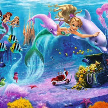 Barntapet Walltastic Sjöjungfru