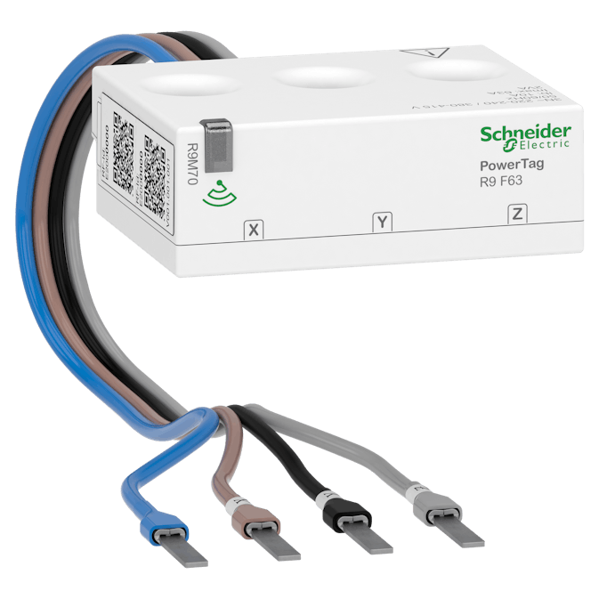 Energimätare Schneider Electric PowerTag Resi9 Flex ZigBee 3-pol + N, 63A för alla Dvärg/minibrytare Flexibel Anslutning