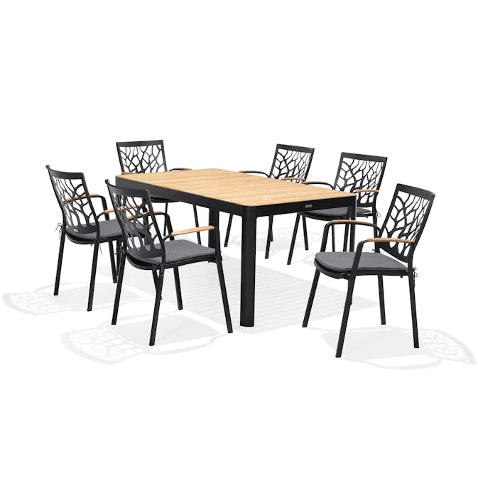 Matgrupp LifestyleGarden Portals Dark 161 med 6 Stolar Carver
