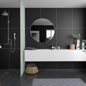 Våtrumsskiva Fibo Black 2024-M6080 S