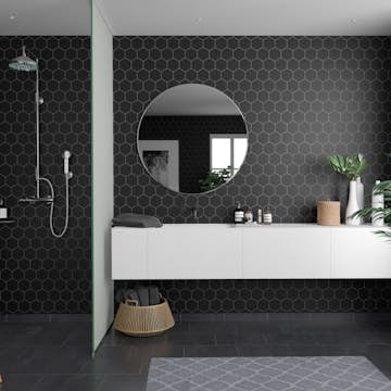 Våtrumsskiva Fibo Black 2024-M71 S