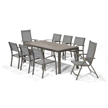 Matgrupp LifestyleGarden Solana med 6 Stolar och 2 Positionsstolar