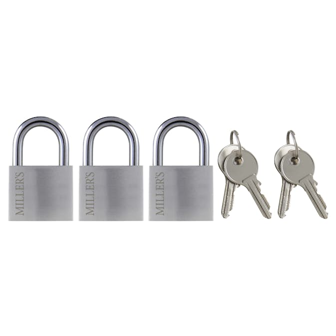 Hänglås Millers Aluminium 3-Pack