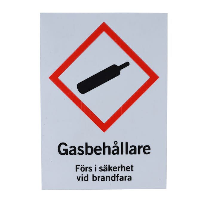 Skylt Willab Gasbehållare