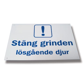 Skylt Willab Stäng Grinden Lösgående Djur