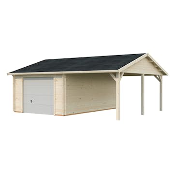 Garage Palmako Roger med Carport 36,5 m2 och Takskjutport
