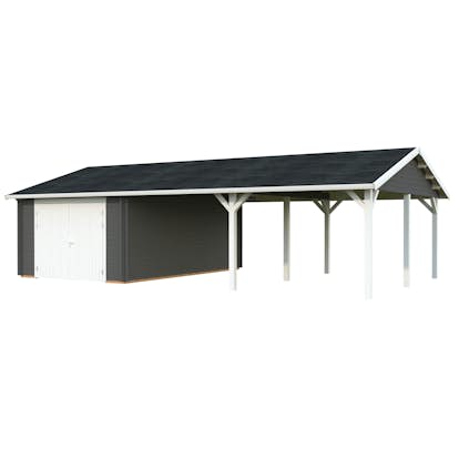 Garage Palmako Roger med Carport 53,1 m2 och Takskjutport