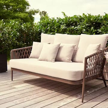 Loungesoffa Utomhus ENVY DESIGN Harvey i Aluminium/Rotting/Polyester med Dyna