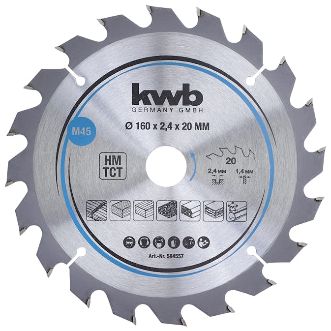 Cirkelsågklinga KWB TCT Ø160/Ø20 mm 20T