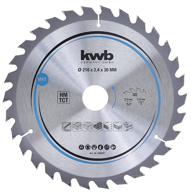 Cirkelsågklinga KWB TCT Ø 216 x 2,4 x 30 mm 30T