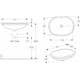 Tvättställ Geberit Variform 550 mm för underlimning Elliptiskt