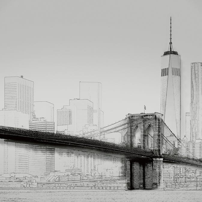 Tapet Idealdecor New York Art Illustration Black And White