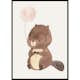 Poster Gallerix Beaver With Balloon
