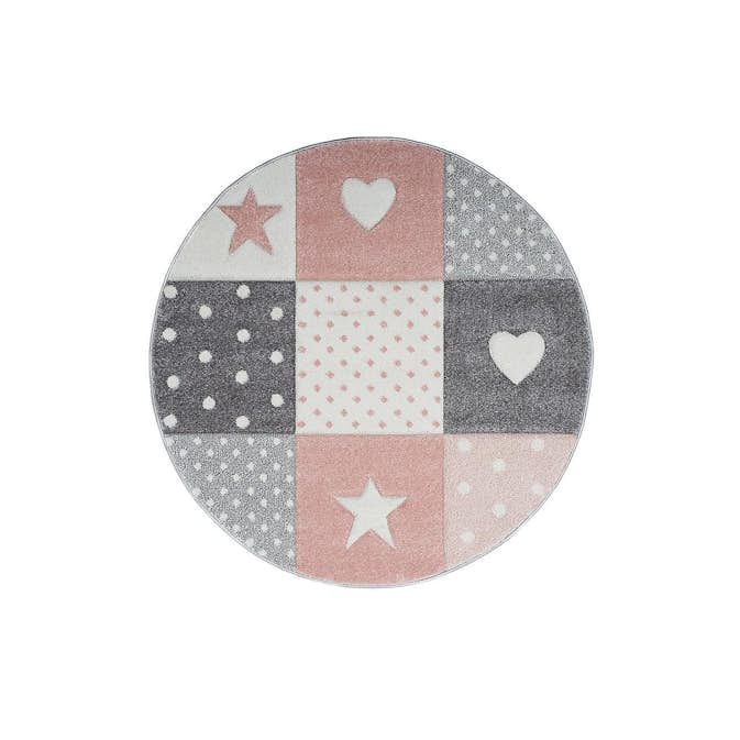 Barnmatta KM Carpets Atlas Star Rosa Rund 120