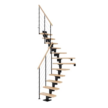 Spartrappa Dolle Dublin Bok Steg 1/4 Svängd Style6 Räcke