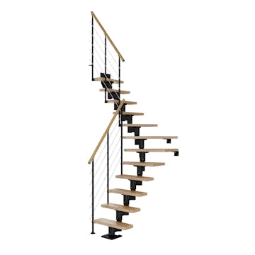 Spartrappa Dolle Dublin Ek Steg 1/4 Svängd Style6 Räcke