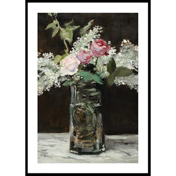 Poster Gallerix Vase Of White Lilacs And Roses By Edouard Manet