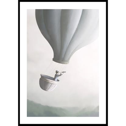 Poster Gallerix Flying With Hot Air Balloon