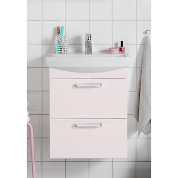 Tvättställsskåp Hafa Life med Tvättställ Ljusrosa Matt