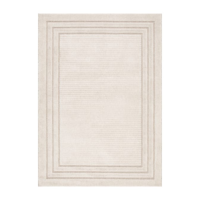 Ryamatta KM Carpets Nature Frame Modern Creme Natur Vit