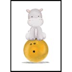 Poster Gallerix Hippo With Bowling Ball