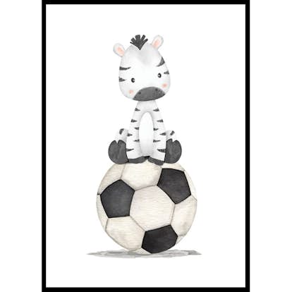 Poster Gallerix Zebra With Soccer Ball