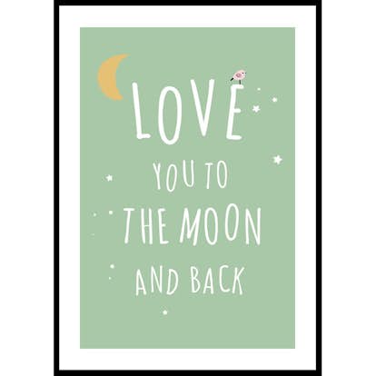 Poster Gallerix To The Moon In Green