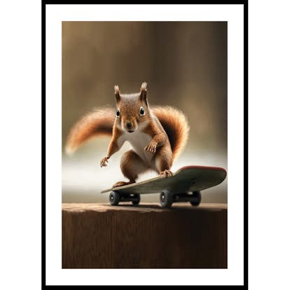 Poster Gallerix Skating Squirrel
