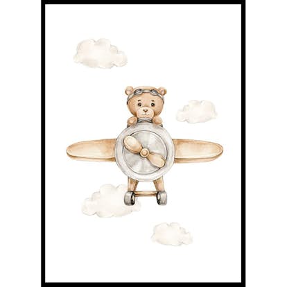 Poster Gallerix Teddy Bear In Airplane