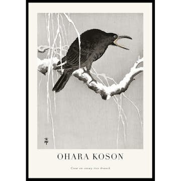 Poster Gallerix Crow On Snowy Tree Branch No1 By Ohara Koson