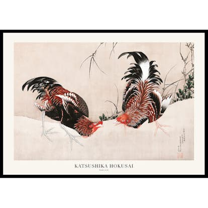 Poster Gallerix Gamecocks By Katsushika Hokusai