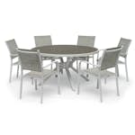 Trädgårdsmatgrupp Hillerstorp Hånger Ø140 cm med 6 st Trädgårdsstolar