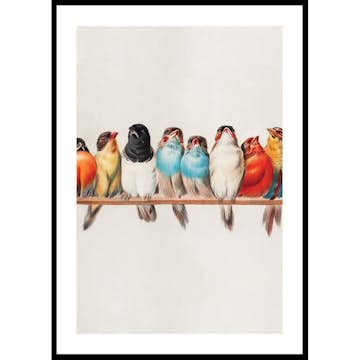 Poster Gallerix Birds In A Row Portrait